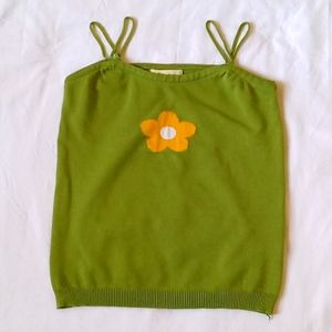 8 Birdies Spaghetti Strap Women's Tank Top Green Size S